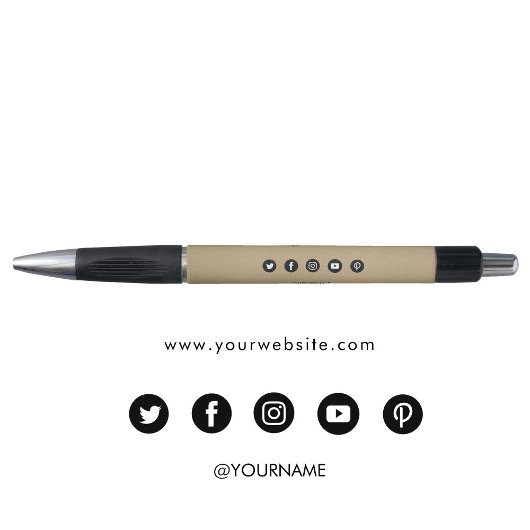 クラフトミニマリストビジネスウェブサイトソーシャルメディア ボールペン