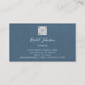 クラフトミニマルカウチエレガントセラピストロゴブルー 名刺 (裏面)