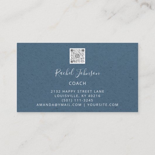 クラフトミニマルカウチエレガントセラピストロゴブルー 名刺 (裏面)