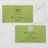 クラフトミニマルカウチエレガントセラピストロゴ赤 名刺 (正面/裏面)