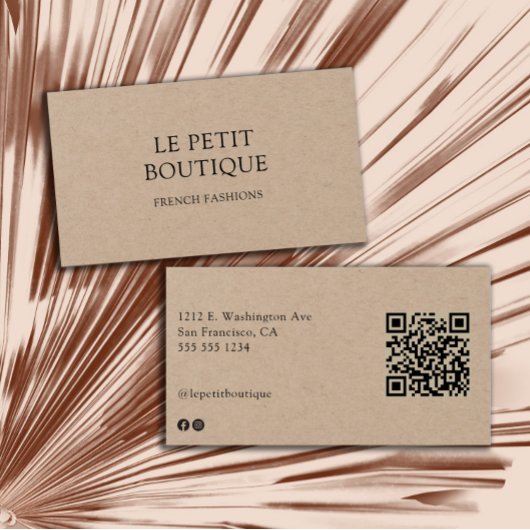 クラフトミニマルカードQRコード名刺