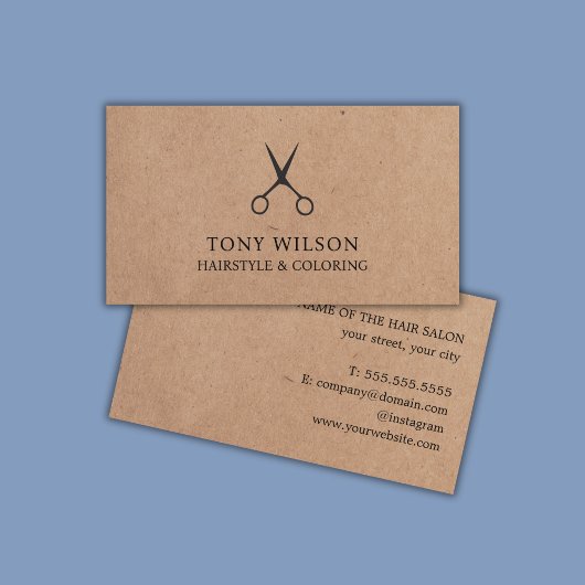 クラフトミニマルクールブラックシザーズ美容師 名刺