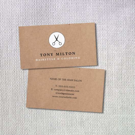 クラフトミニマルクールブラックシザーズ美容師 名刺