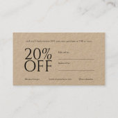 クラフトミニマルタイポグラフィフレンド参照 紹介カード (裏面)