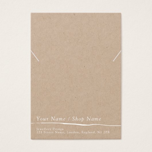 クラフトミニマルネックレスまたはブレスレット表示カード (正面)