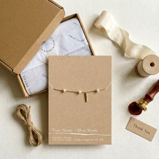 クラフトミニマルネックレスまたはブレスレット表示カード