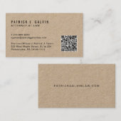 クラフトミニマルプロフェッショナルQRコード 名刺 (正面/裏面)
