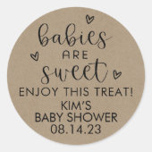 クラフトミニマルベビーは甘い赤ちゃんシャワー ラウンドシール (正面)