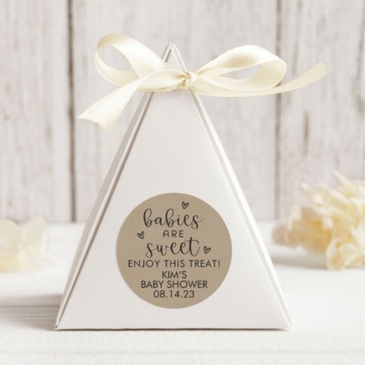 クラフトミニマルベビーは甘い赤ちゃんシャワー ラウンドシール