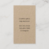 クラフトミニマルレッドエレガントロータスヨガ 名刺 (裏面)