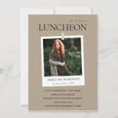 クラフトミニマル写真カスタムブライダル昼食会招待状 サンキューカード (正面)