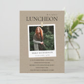 クラフトミニマル写真カスタムブライダル昼食会招待状 サンキューカード (スタンド正面)