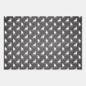 クラフトミニマル白黒グレイ男らしクリスマス ラッピングペーパーシート (正面2)