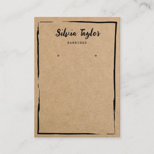 クラフトミニマル紙イヤリングフレームディスプレイ追加ロゴ 名刺 (正面)