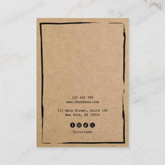 クラフトミニマル紙イヤリングフレームディスプレイ追加ロゴ 名刺 (裏面)