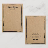 クラフトミニマル紙イヤリングフレームディスプレイ追加ロゴ 名刺 (正面/裏面)