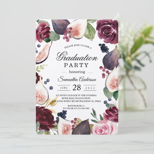 クラフトムーディーズ&バー素朴グンディのイチジク&フラワーフレーム 招待状 (スタンド正面)