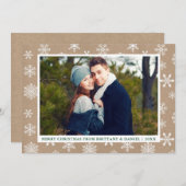 クラフトメリークリスマスカップルの写真 シーズンカード (正面/裏面)