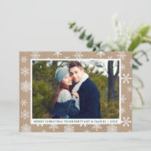 クラフトメリークリスマスカップルの写真 シーズンカード (スタンド正面)