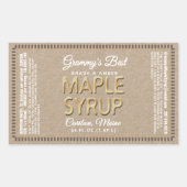 クラフトメープルシロップの長方形と栄養ファクト 長方形シール (正面)