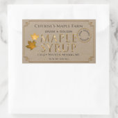 クラフトメープルシロップ葉ラベル（日付） 長方形シール (バッグ)