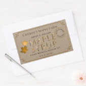 クラフトメープルシロップ葉ラベル（日付） 長方形シール (封筒)