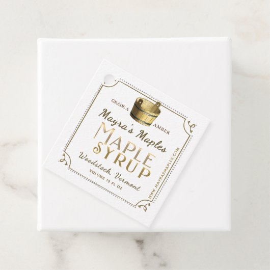 クラフトメープルシロップ金属金ゴールドファンシーラベル縁ど フェイバータグ (インサイチュ)