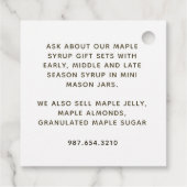 クラフトメープルシロップ金属金ゴールドファンシーラベル縁ど フェイバータグ (裏面)