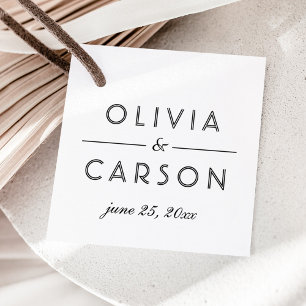 クラフトモダンとブラックのモノグラ結婚ム写真 フェイバータグ