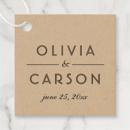 クラフトモダンとブラックのモノグラ結婚ム写真 フェイバータグ