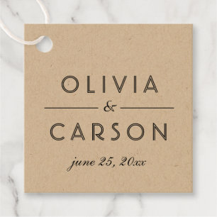 クラフトモダンとブラックのモノグラ結婚ム写真 フェイバータグ