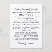 クラフトモダンとブラックスクリプト結婚ズゲスト サンキューカード (正面)