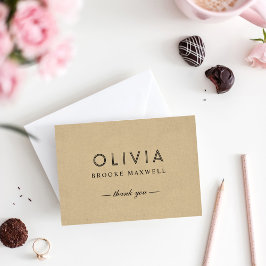 クラフトモダンとブラックモノグラム サンキューカード