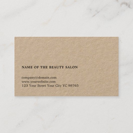 クラフトモダンエレガントホワイトシザーヘアスタイリスト 名刺 (裏面)