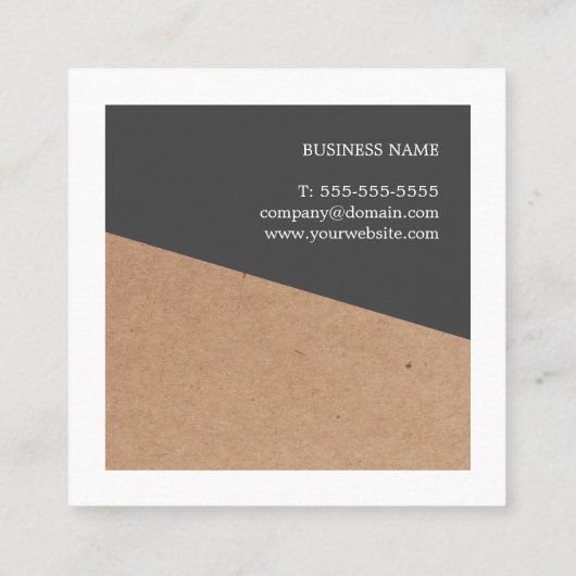 クラフトモダングエレガントレーグホワイトジオメトリック スクエア名刺 (裏面)