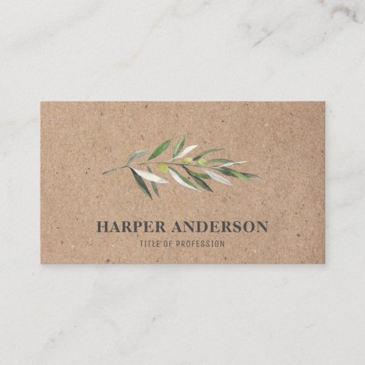 クラフトモダングミニマルリーンオリーブツリープロフェッショナル 名刺 (正面)