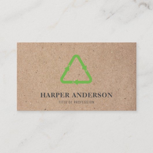 クラフトモダングリーンエコリサイクルプロフェッショナル 名刺 (正面)