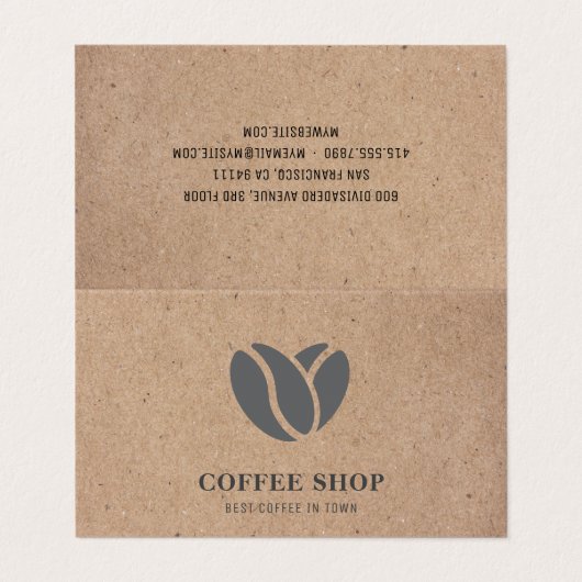 クラフトモダンコーヒーショップブラックプロフェッショナル 名刺 (外部フラット)