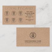 クラフトモダンシンプルコーヒーカップミニマルショップカフェ ロイヤリティカード (正面/裏面)
