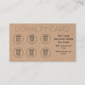 クラフトモダンシンプルコーヒーカップミニマルショップカフェ ロイヤリティカード (正面)