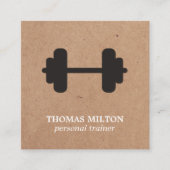 クラフトモダンダークグレーダンベルトレーナー スクエア名刺 (正面)
