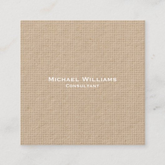 クラフトモダントレンディーチェックミニマルプロフェッショナル スクエア名刺 (正面)