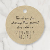 クラフトモダンビーチシンプルジャングルリーフ結婚ズ フェイバータグ (裏面)