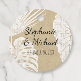 クラフトモダンビーチシンプルジャングルリーフ結婚ズ フェイバータグ