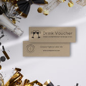 クラフトモダンブラウン応援ズグラスチケット スキニー名刺