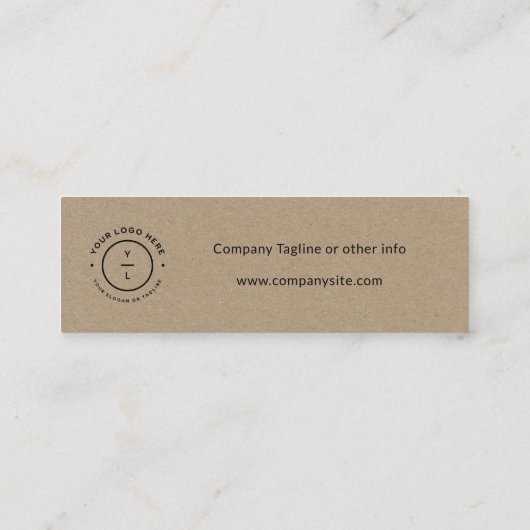 クラフトモダンブラウン応援ズグラスチケット スキニー名刺 (裏面)