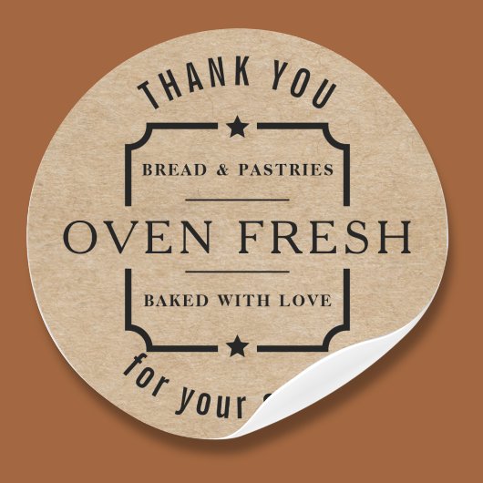 クラフトモダンブ素朴ラックスサンキューベーカリー ラウンドシール