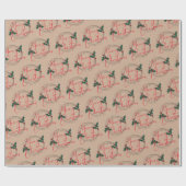 クラフトモダンホリーリースメリークリスマス ラッピングペーパー (フラット)