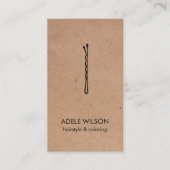 クラフトモダンホワイトQRコードのヘアピンサロン 名刺 (正面)