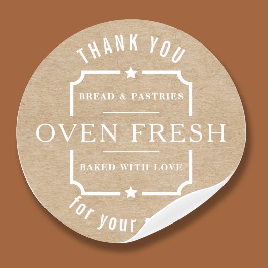 クラフトモダンホワ素朴イトサンキューベーカリー ラウンドシール